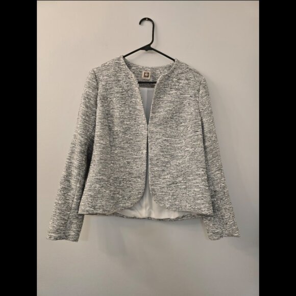 Anne Klein Collarless Tweed Blazer - Like New & Just Dry-Cleaned! - Size 14 - Picture 1 of 4